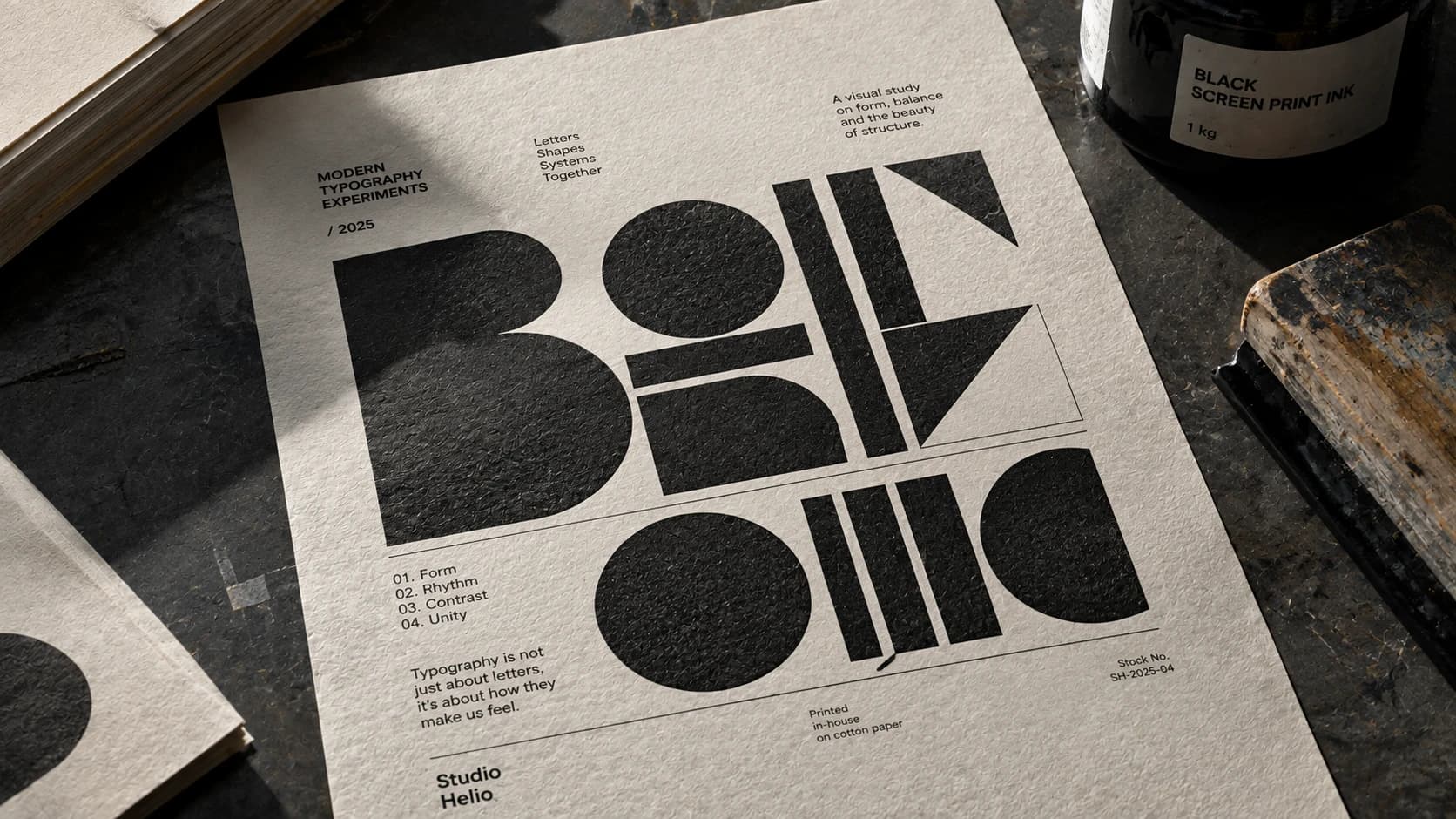 Experimental Typography Printmaking Workspace