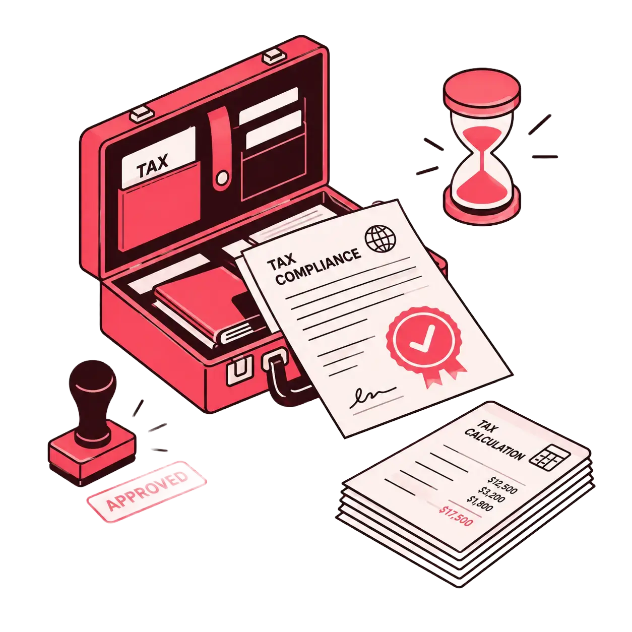 Tax Compliance Briefcase Illustration