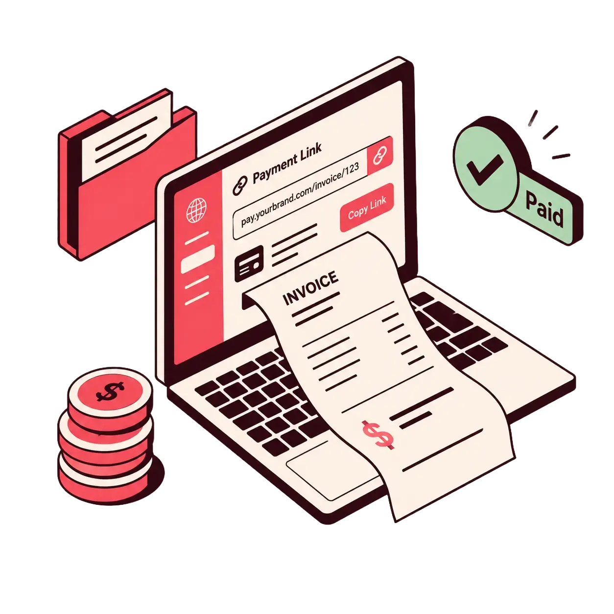 Isometric Invoice Payment Dashboard